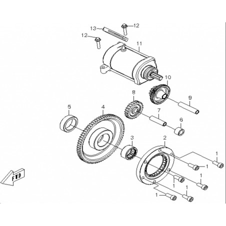 2. Bearing starter oneway cfmoto 500 X5 0180-091200 CF188-091200