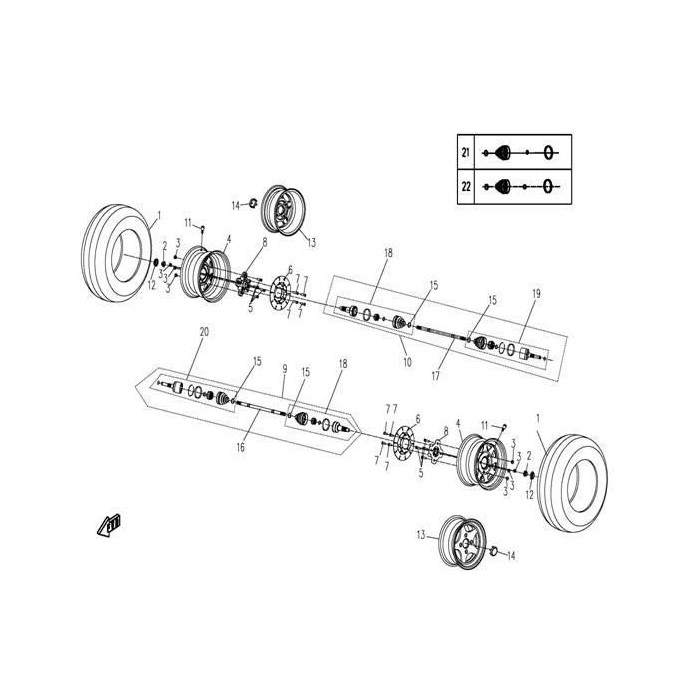19. cv joint inner front right cfmoto 500 X5