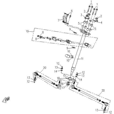 20. Steering tie-rod complete cfmoto X5 500 9010-100530-1000