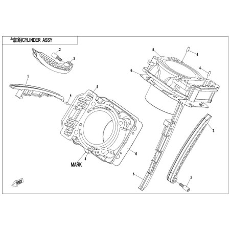 6. cylinder head cfmoto 800 X8, 0800-023002