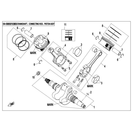 6. Zabezpieczenie sworznia tłokowego cfmoto 800 X8 0800-040005