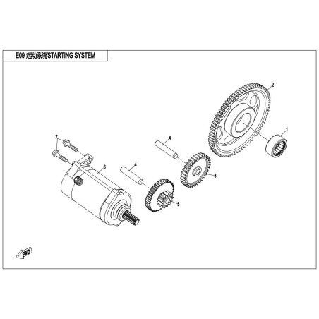 6. Starter cfmoto 450 520 550 600 0GR0-091100