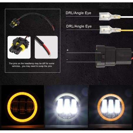 Front led lights with halo ring 2 pcs 4