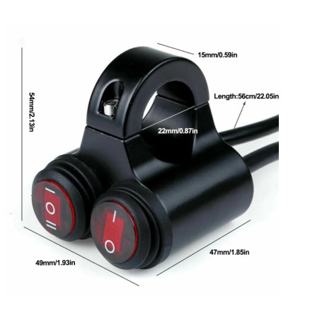 Handlebar alu switch double
