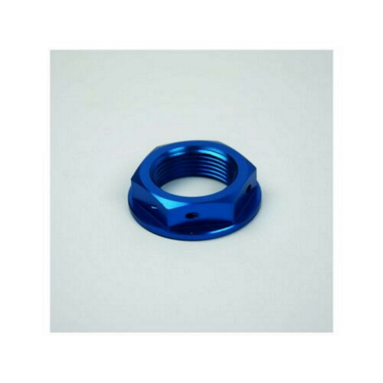SCAR RACING steering stem upper nut YAMAHA KYB color blue