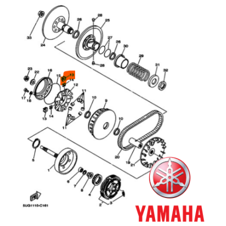 Yamaha oem variatoriaus demferis (slaideris) (4WV176530000)