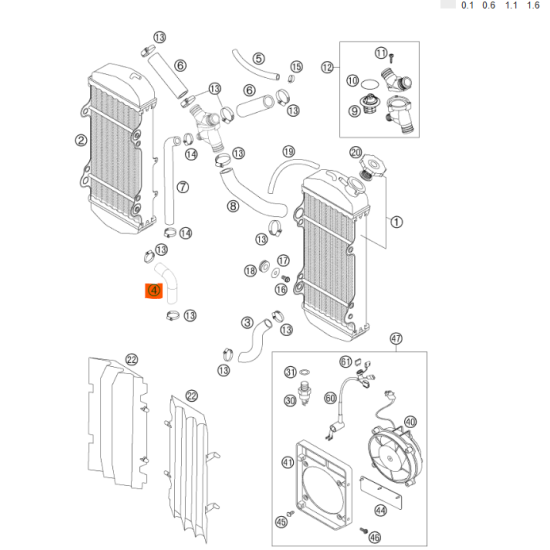 KTM OEM Aušinimo žarna (59035124100)