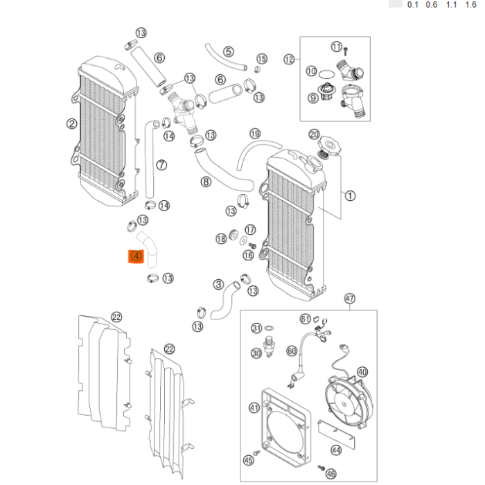 KTM OEM Aušinimo žarna (59035124100)