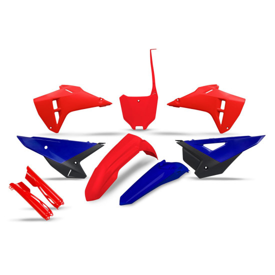 UFO 2026 07 KOMPLET PLASTIKÓW HONDA CRF 250 R RWE 25- 27, CRF 450 R RWE 25- 26, KOLOR OEM 2027 CZERWONY NIEBI