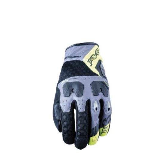 FIVE GLOVES RĘKAWICE SKÓRZANO-TEKSTYLNE TFX3 AIRFLOW KOLOR CZARNY SZARY ROZMIAR 9 M