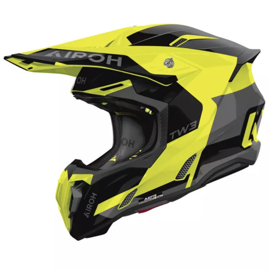 AIROH KASK CROSS ENDURO ATV QUAD TWIST 3 FANCY YELLOW GLOSS KOLOR CZARNY SZARY ŻÓŁTY FLUO ROZMIAR M