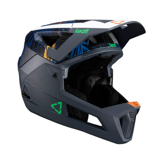 LEATT KASK ROWEROWY MTB ENDURO 4.0 WYPINANA SZCZĘKA V24 HELMET JUNGLE KOLOR GRANATOWY BIAŁY ROZMIAR S 51-55 cm