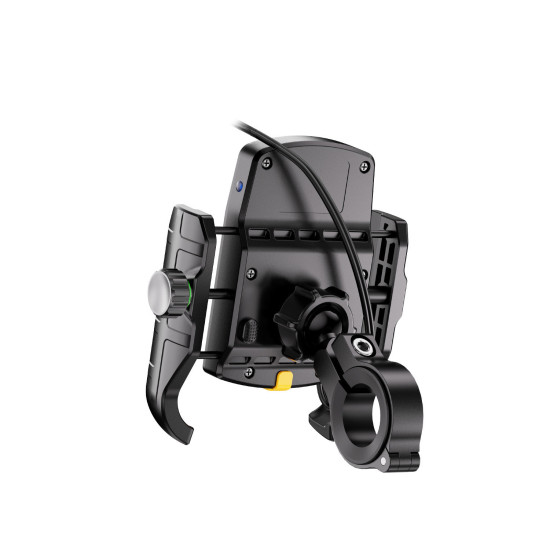 BIKETEC PRO PROMOCJA UCHWYT MOTOCYKLOWY NA TELEFON DUAL Z ŁADOWARKĄ INDUKCYJNĄ I USB-C (EL)