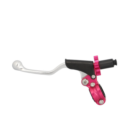 POIGNEE LEVIER EMBRAYAGE MOTO CROSS UNIVERSEL ROSE LEVIER ARGENT