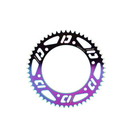 CHAINRING -GEARED 50 cc- 34 DOPPLER FOR FANTIC XE XM 2017 - 420 53 TEETH Ø136 FIX 6 ALU NEOCHROME