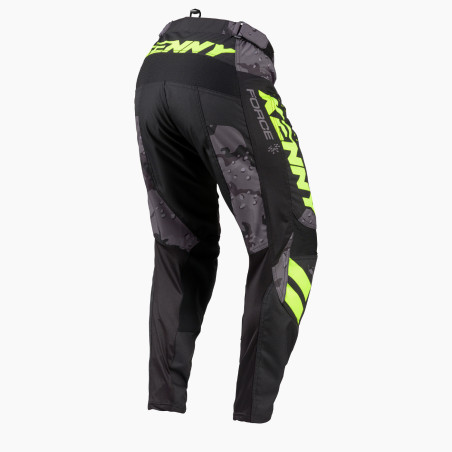 KENNY RACING KELNĖS CROSS ENDURO FORCE CAMO NEON YELLOW SPALVA JUODA RUDA FLUO GELTONA DYDIS XS 28