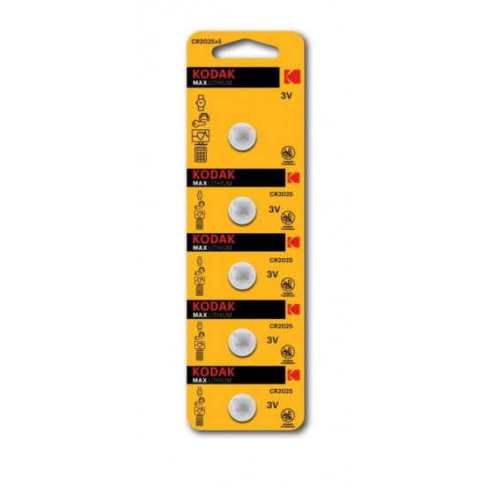 CR2025 3V KODAK LITHIUM MAX ELEMENTAI 5 vnt.