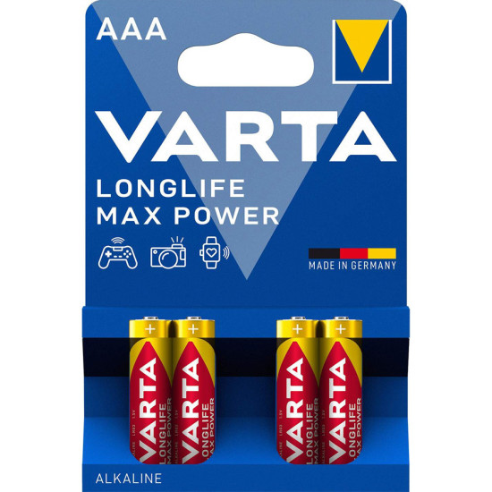 VARTA LONGLIFE MAX POWER ŠARMINĖS BATERIJOS LR03 1,5 V AAA 4 vnt.
