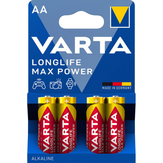 VARTA LONGLIFE MAX POWER ŠARMINĖS BATERIJOS LR06 1,5 V AA 4 vnt.