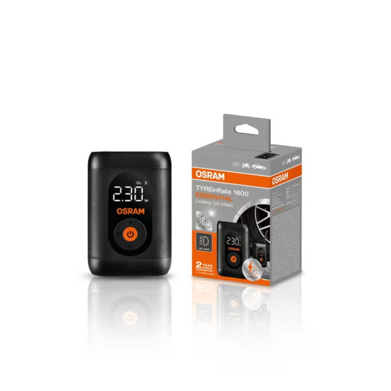 MINI PADANGŲ PRIPUČIAMAS SIURBLYS KOMPRESORIUS, ELEKTRINIS OSRAM PADANGŲ PRIPUČIAMAS 1600 ESSENTIAL - 12 V, 7 BARAI