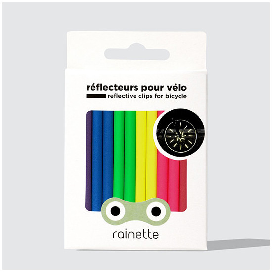 Dviračio stipinų atšvaitai 80 mm RAINETTE - neoniniai 12 dalių