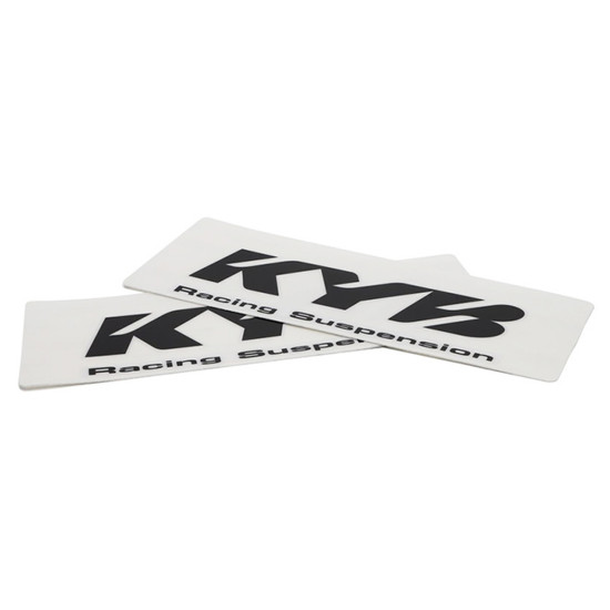 KYB stickers for front forks (KYB RACING SUSPENSION) color BLACK