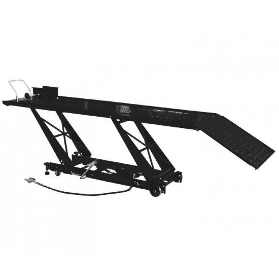 Pneumohydraulic motorcycle lift