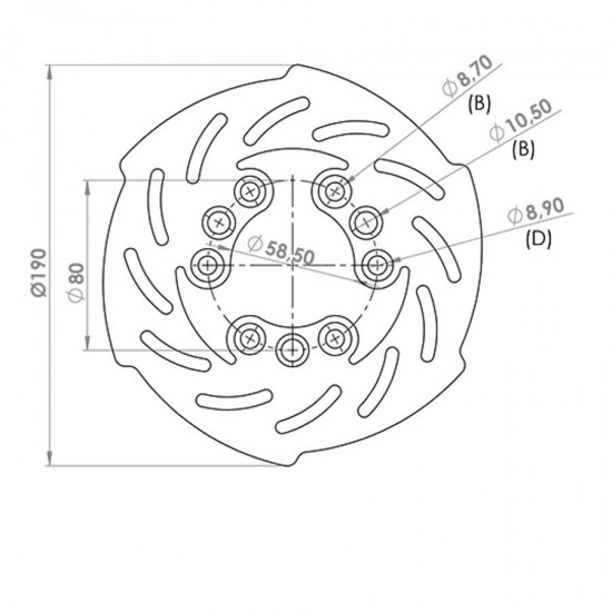 Yamaha / Piaggio / Peugeot 190mm brake disc
