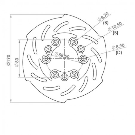 Yamaha / Piaggio / Peugeot 190mm brake disc