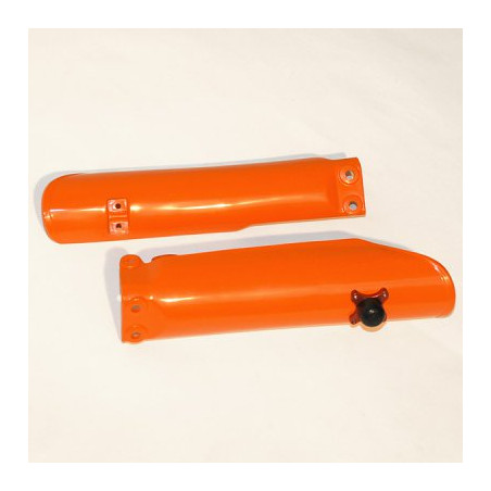 UFO front shock absorber guards with locking (starter) KTM SX 85 '04-'17, color orange
