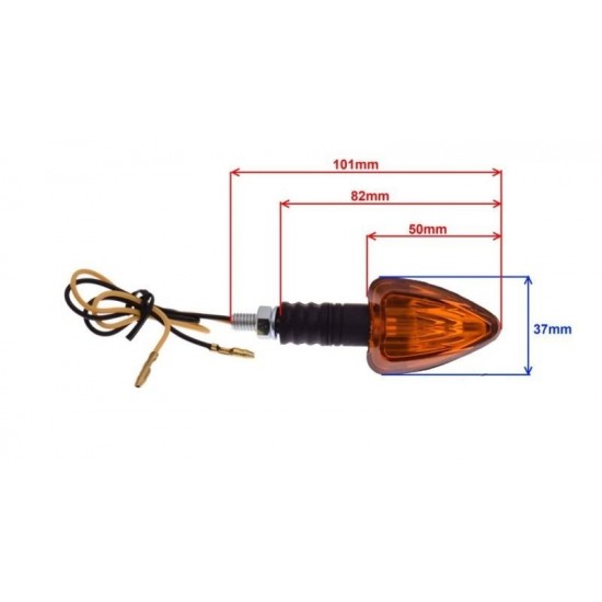Universal turn, black, orange lens