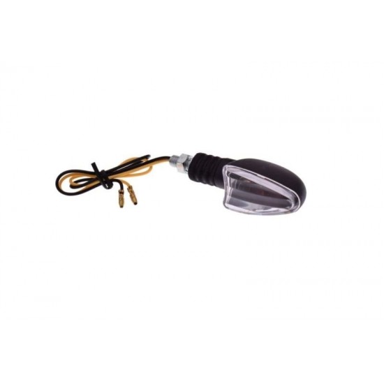 Universal turn signal, black, with clear glass (front right/rear left)