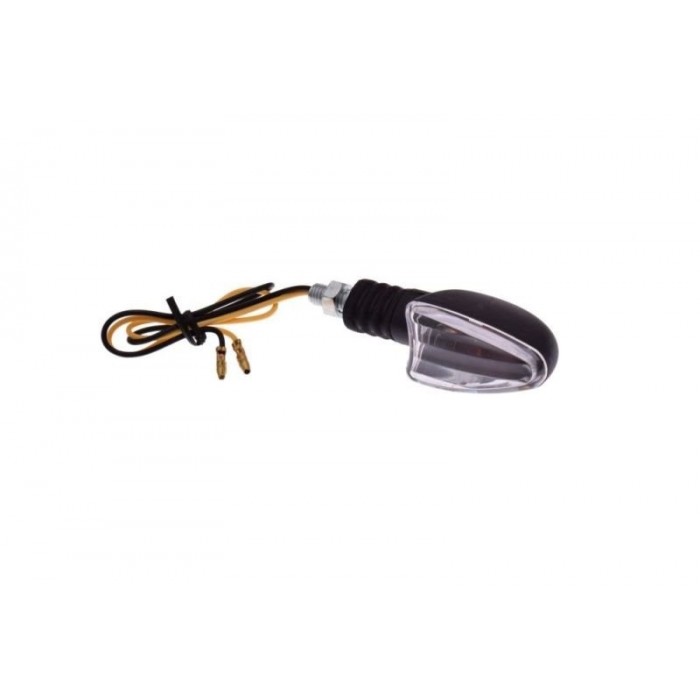 Universal turn signal, black, with clear glass (front right/rear left)