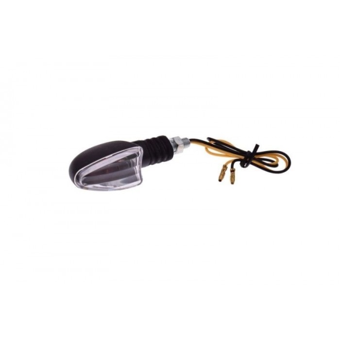 Universal turn signal, black, with clear glass (front left/rear right)