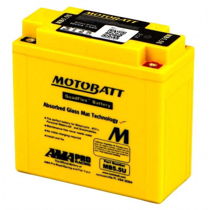 12N5.5 (MB5.5U) 12V 90A 7Ah Motobatt battery