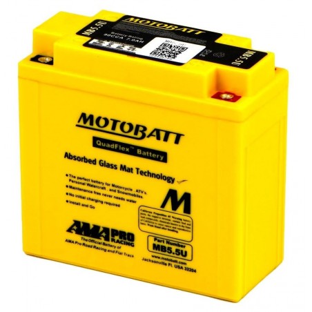 12N5.5 (MB5.5U) 12V 90A 7Ah Motobatt battery