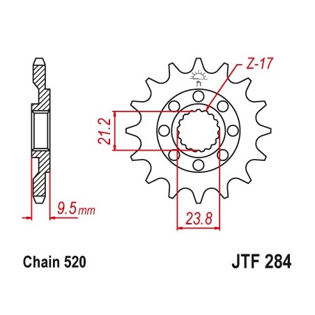 Honda CRF 250 / 450 priekinė žvaigždė JTF284