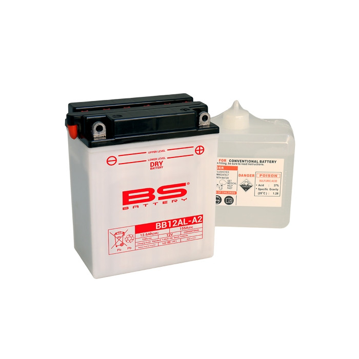 BS battery BB12AL-A2 (YB12AL-A2) 12V 12AH 135X81X161 Electrolyte filling separately (165A) UE2019/1148