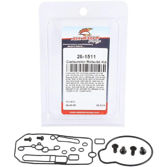 ALL BALLS carburetor repair kit (with gaskets) YAMAHA YZF 250 '01-'02, YZF 426 '00-'02, KTM EXC250/400/450/525