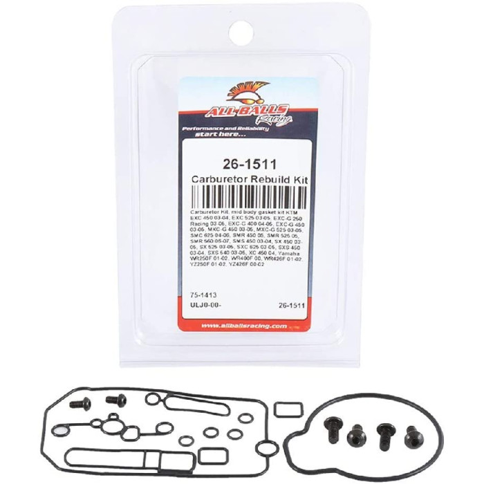 ALL BALLS carburetor repair kit (with gaskets) YAMAHA YZF 250 '01-'02, YZF 426 '00-'02, KTM EXC250/400/450/525