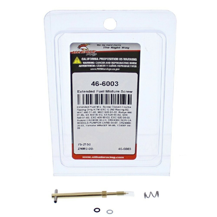 ALL BALLS mixture adjustment screw KTM EXC 520 00-02, RALLYE 660 01-05, SX 400 00-02, SUZUKI DRZ400E 00-03, YAMAHA WR400F 98-