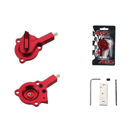 ACCEL karbiuratoriaus gazo pompos (Accelerator pump) dangtelis spalva raudona