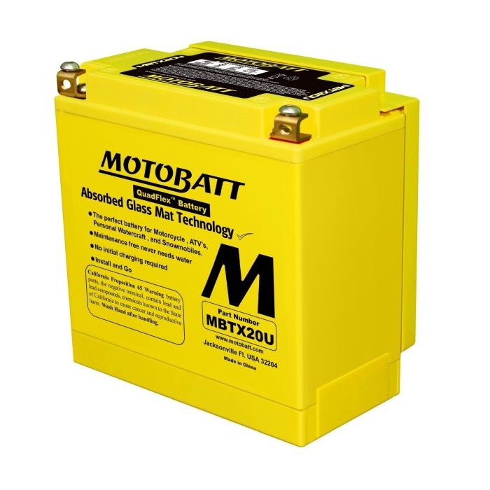 YTX20L-BS (MBTX20U) 12V 21Ah 310A Motobatt battery