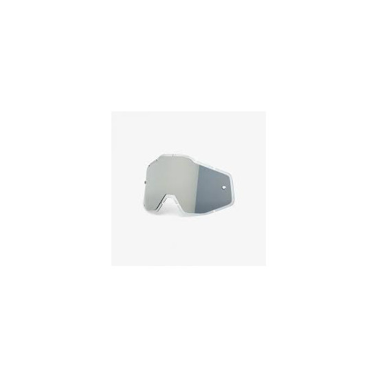 100 PERCENT lens for RACECRAFT+/RACECRAFT/ACCURI/STRATA - SILVER FLASH MIRROR/SMOKE ANTI-FOG