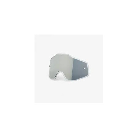 100 PROCENT stikliukas akiniams RACECRAFT+/RACECRAFT/ACCURI/STRATA - SILVER FLASH MIRROR/SMOKE ANTI-FOG