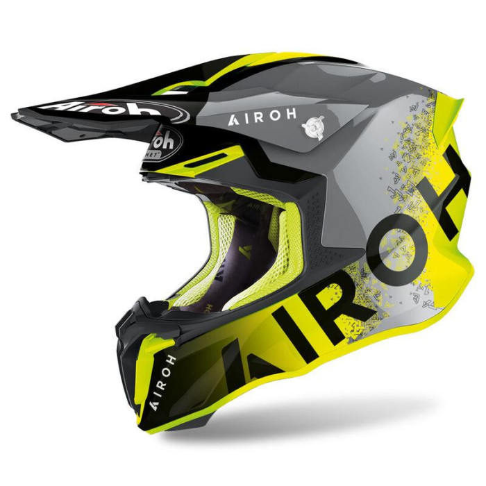 AIROH helmet TWIST 2.0 BIT YELLOW GLOSS color: yellow FLUO/black/gray, size: S