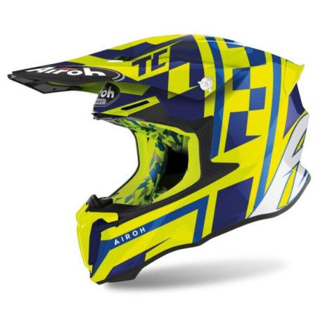 AIROH šalmas TWIST 2.0 TC21 YELLOW GLOSS spalva: geltona FLUO/mėlyna, dydis: S