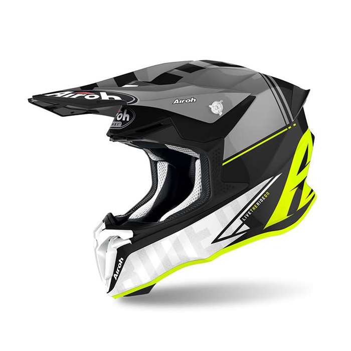 AIROH helmet TWIST 2.0 TECH YELLOW MATT color: white/black/yellow FLUO matte, size: M