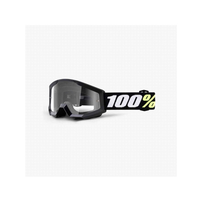 100 PERCENT (2022) glasses, model: STRATA MINI BLACK JUNIOR, color: black, lens: clear ANTI-FOG, old code 50600-001-