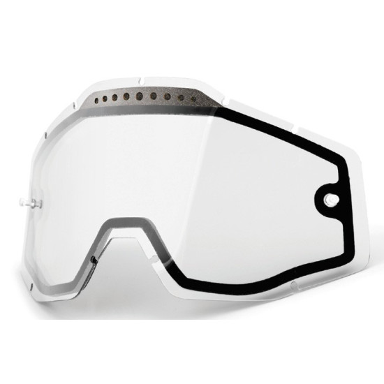 100 PERCENT lens ENDURO (double glass) RACECRAFT/ACCURI/STRATA CLEAR color: clear with ANTI FOG, old code 51006-01